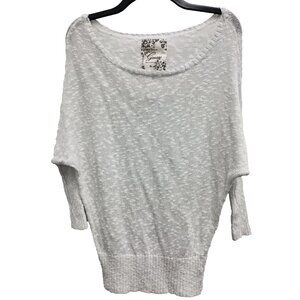 Vintage Y2K Guess Womens White Metallic Sweater XS Dolman Pullover Glam